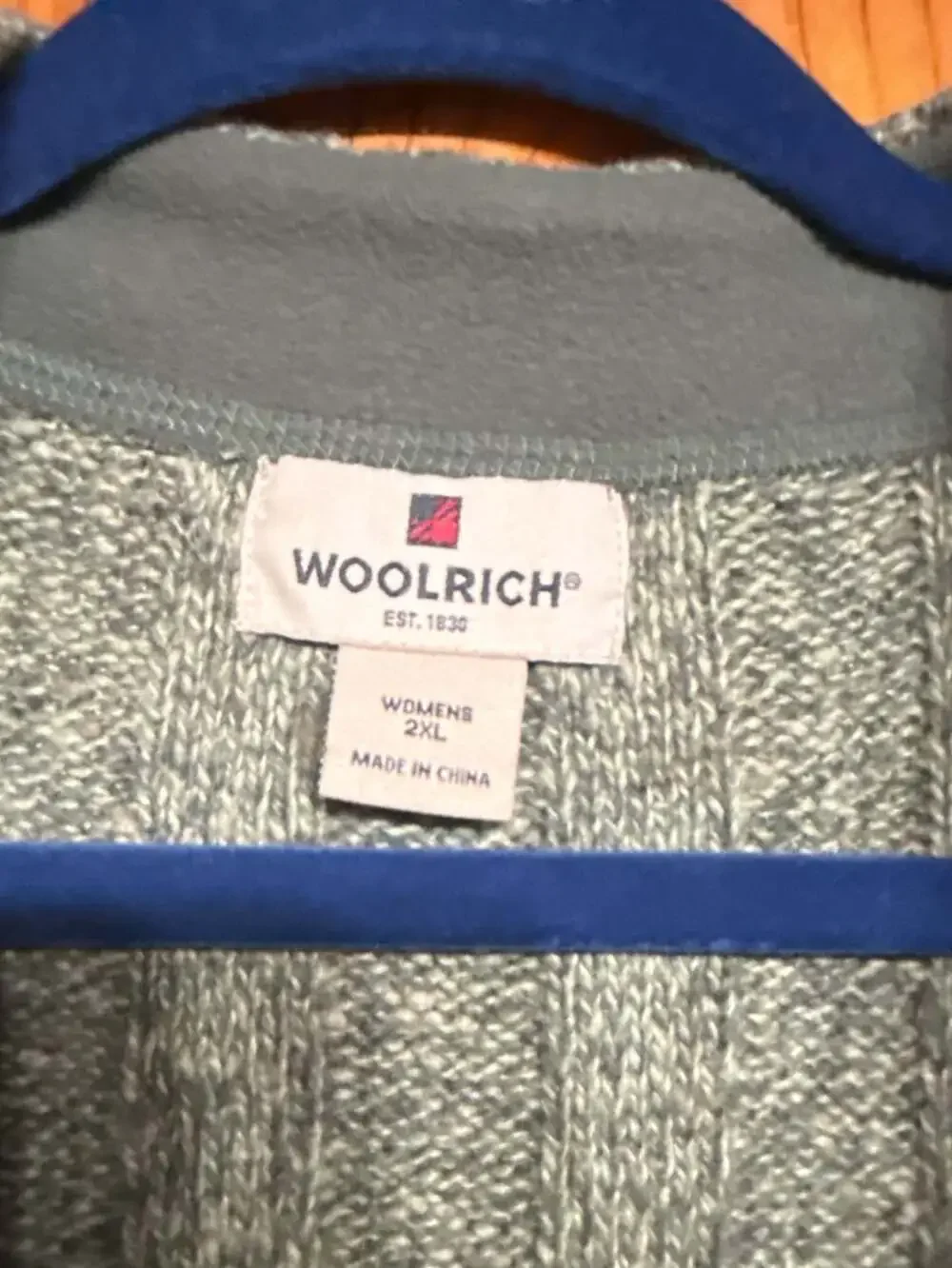 Woolrich Full Zip Sweater Vest Size 2XL Olive Heather Knit Wool Blend